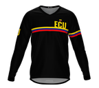 MTB BMX Cycling Jersey Long Sleeve Code Ecuador Black for Men and Women