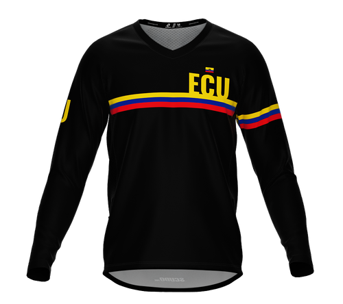 MTB BMX Cycling Jersey Long Sleeve Code Ecuador Black for Men and