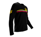 MTB BMX Cycling Jersey Long Sleeve Code Ecuador Black for Men and Women