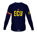 MTB BMX Cycling Jersey Long Sleeve Code Ecuador Blue for Men and Women