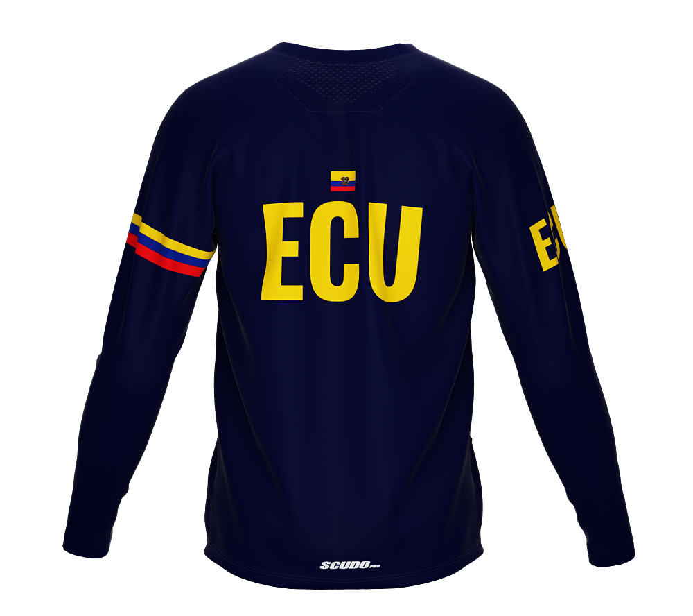 MTB BMX Cycling Jersey Long Sleeve Code Ecuador Blue for Men and Women