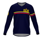 MTB BMX Cycling Jersey Long Sleeve Code Ecuador Blue for Men and Women