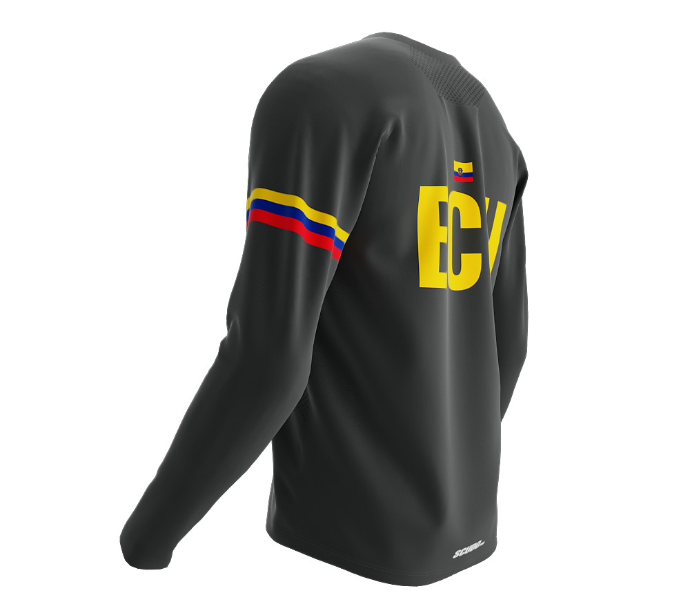 MTB BMX Cycling Jersey Long Sleeve Code Ecuador Gray for Men and Women