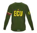 MTB BMX Cycling Jersey Long Sleeve Code Ecuador Green for Men and Women