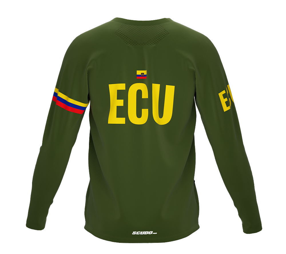 MTB BMX Cycling Jersey Long Sleeve Code Ecuador Green for Men and Women