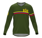 MTB BMX Cycling Jersey Long Sleeve Code Ecuador Green for Men and Women