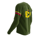 MTB BMX Cycling Jersey Long Sleeve Code Ecuador Green for Men and Women