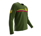 MTB BMX Cycling Jersey Long Sleeve Code Ecuador Green for Men and Women