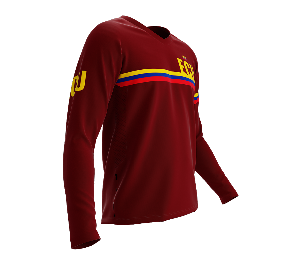 MTB BMX Cycling Jersey Long Sleeve Code Ecuador Vine for Men and Women