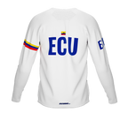 MTB BMX Cycling Jersey Long Sleeve Code Ecuador White for Men and Women
