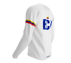 MTB BMX Cycling Jersey Long Sleeve Code Ecuador White for Men and Women