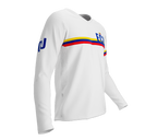 MTB BMX Cycling Jersey Long Sleeve Code Ecuador White for Men and Women