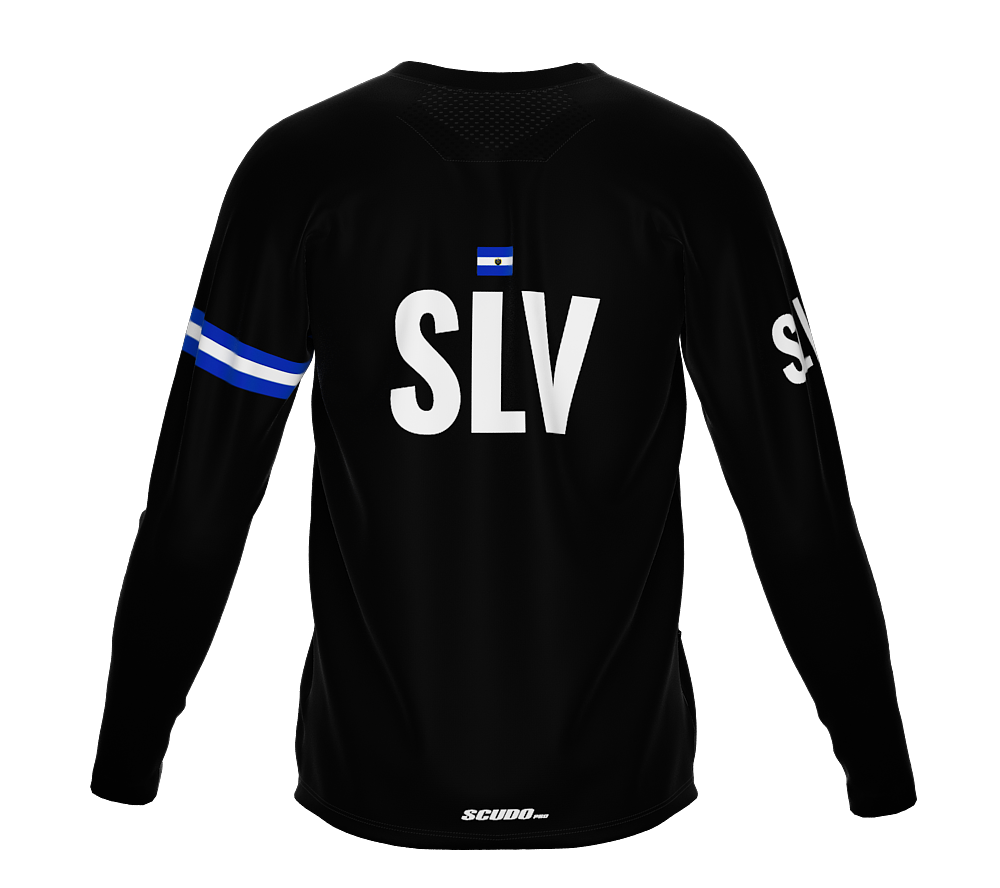 MTB BMX Cycling Jersey Long Sleeve Code El Salvador Black for Men and Women