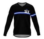 MTB BMX Cycling Jersey Long Sleeve Code El Salvador Black for Men and Women