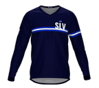 MTB BMX Cycling Jersey Long Sleeve Code El Salvador Blue for Men and Women