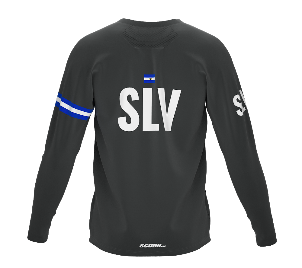 MTB BMX Cycling Jersey Long Sleeve Code El Salvador Gray for Men and Women