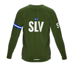 MTB BMX Cycling Jersey Long Sleeve Code El Salvador Green for Men and Women
