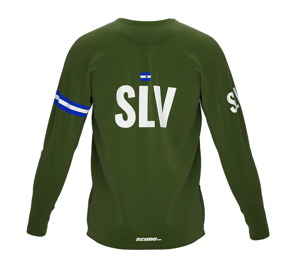 MTB BMX Cycling Jersey Long Sleeve Code El Salvador Green for Men and Women