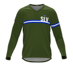 MTB BMX Cycling Jersey Long Sleeve Code El Salvador Green for Men and Women