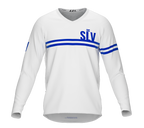 MTB BMX Cycling Jersey Long Sleeve Code El Salvador White for Men and Women
