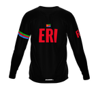 MTB BMX Cycling Jersey Long Sleeve Code Eritrea Black for Men and Women