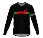 MTB BMX Cycling Jersey Long Sleeve Code Eritrea Black for Men and Women