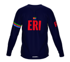 MTB BMX Cycling Jersey Long Sleeve Code Eritrea Blue for Men and Women