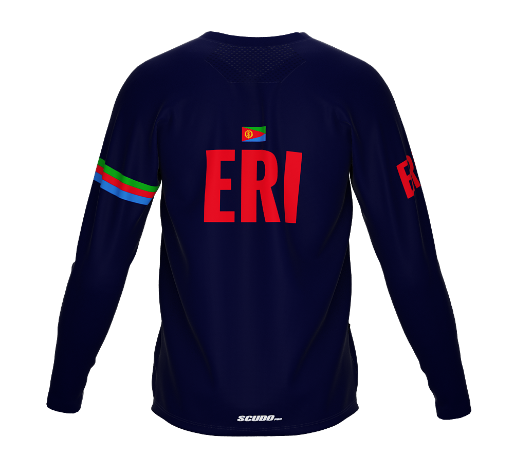 MTB BMX Cycling Jersey Long Sleeve Code Eritrea Blue for Men and Women