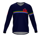 MTB BMX Cycling Jersey Long Sleeve Code Eritrea Blue for Men and Women
