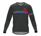 MTB BMX Cycling Jersey Long Sleeve Code Eritrea Gray for Men and Women