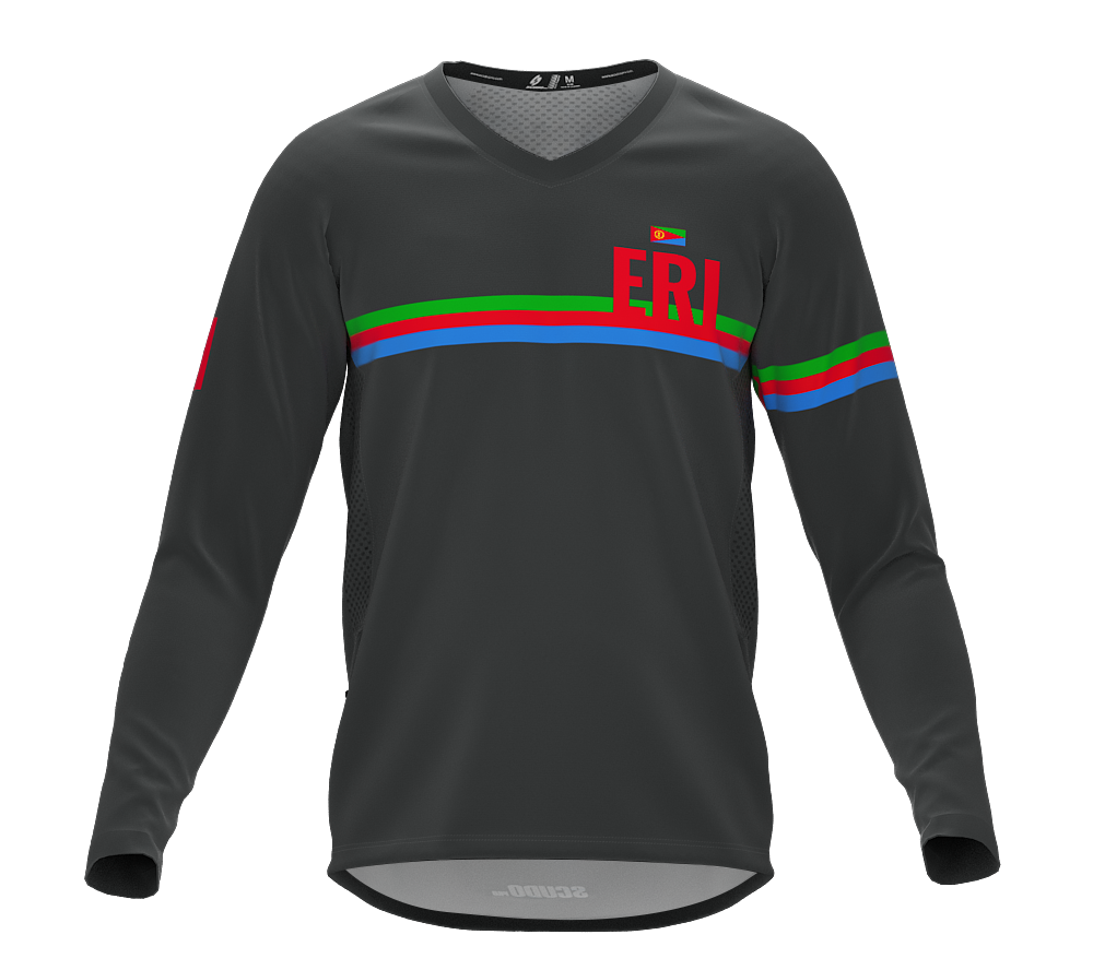 MTB BMX Cycling Jersey Long Sleeve Code Eritrea Gray for Men and Women