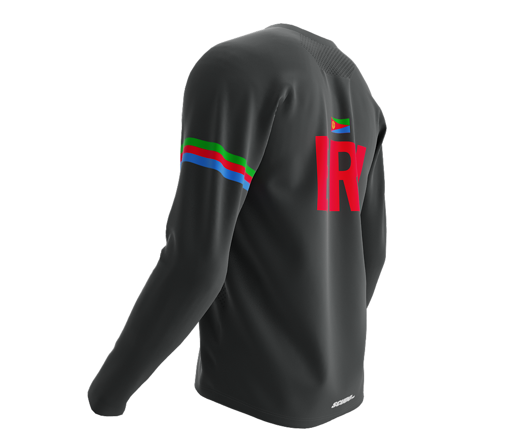 MTB BMX Cycling Jersey Long Sleeve Code Eritrea Gray for Men and Women