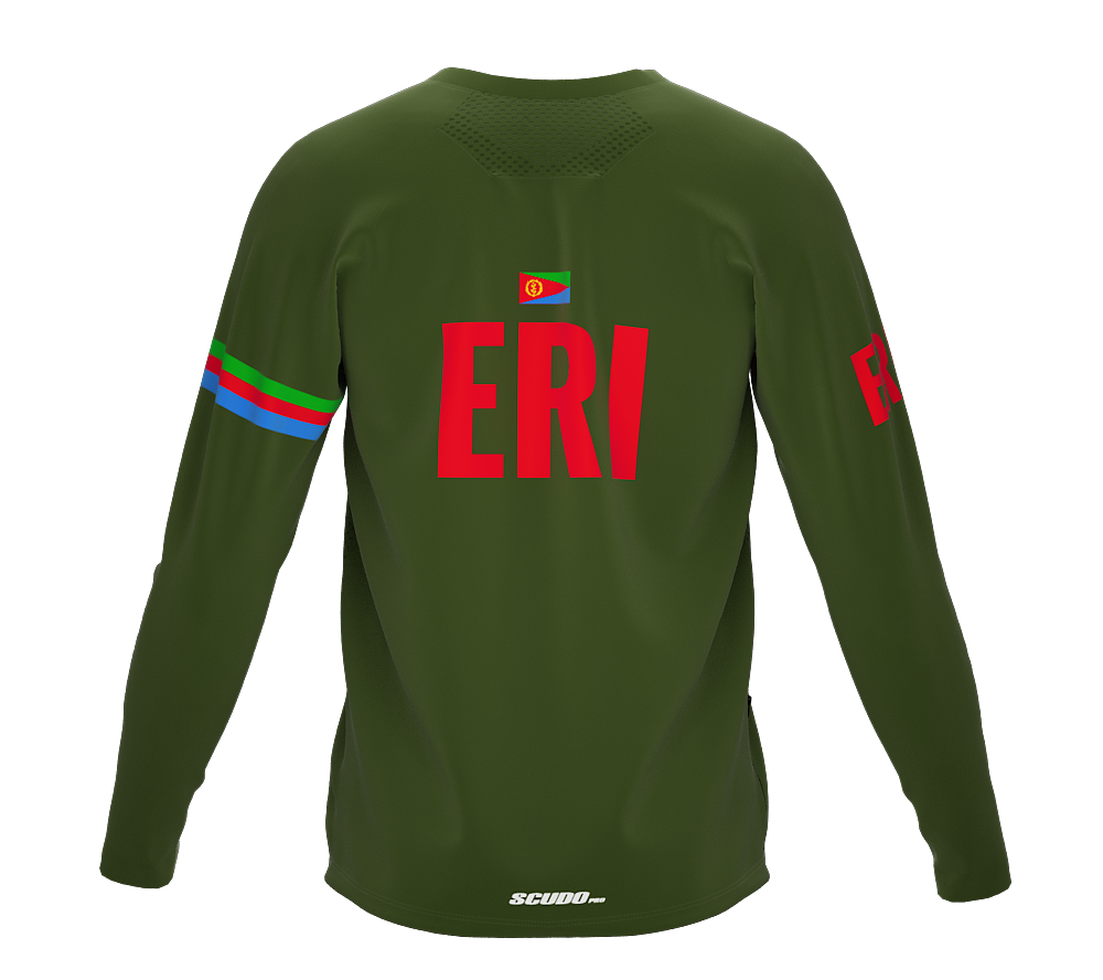 MTB BMX Cycling Jersey Long Sleeve Code Eritrea Green for Men and Women