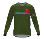 MTB BMX Cycling Jersey Long Sleeve Code Eritrea Green for Men and Women