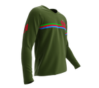 MTB BMX Cycling Jersey Long Sleeve Code Eritrea Green for Men and Women