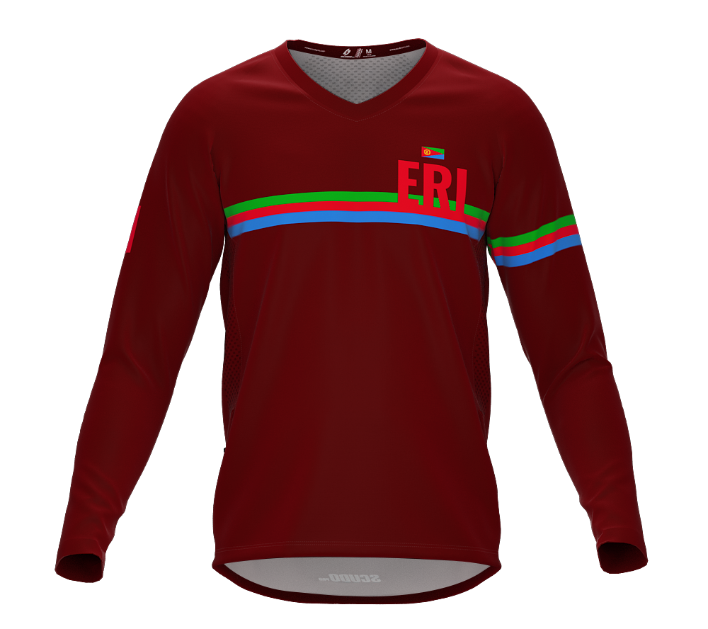 MTB BMX Cycling Jersey Long Sleeve Code Eritrea Vine for Men and Women