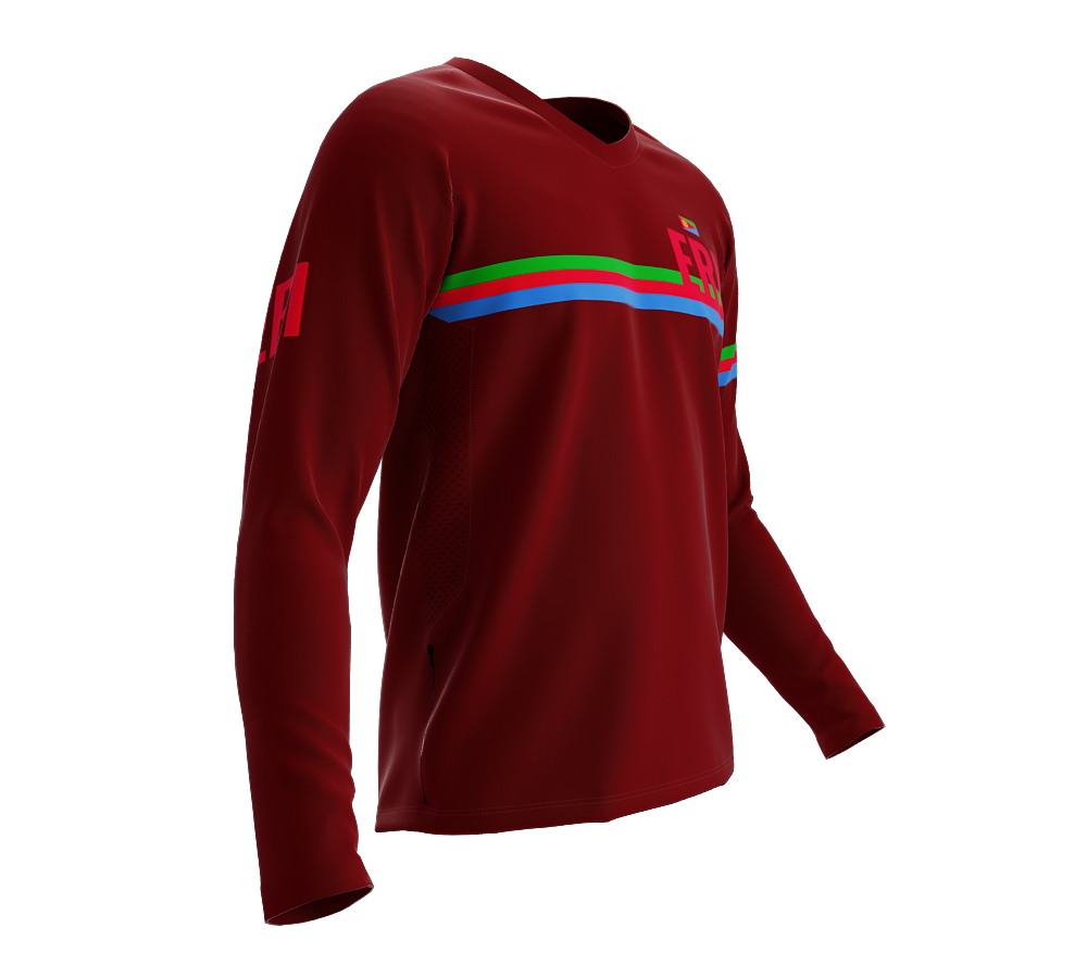 MTB BMX Cycling Jersey Long Sleeve Code Eritrea Vine for Men and Women