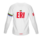 MTB BMX Cycling Jersey Long Sleeve Code Eritrea White for Men and Women