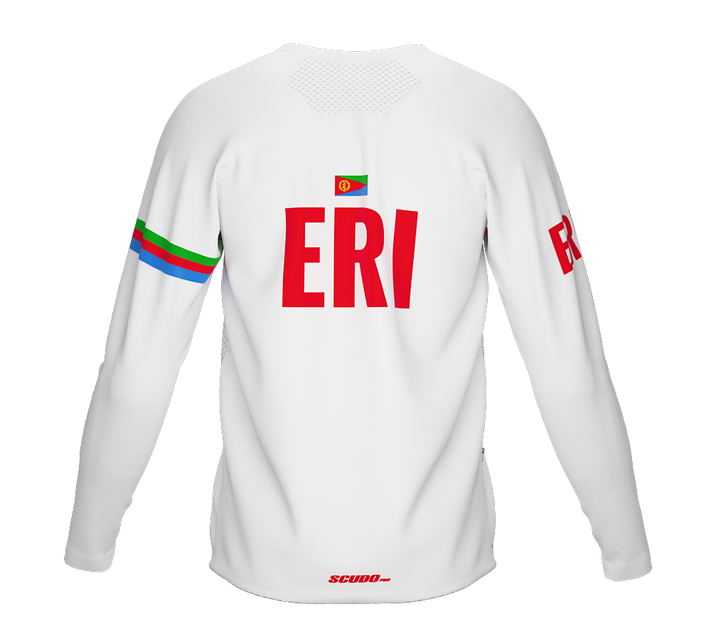 MTB BMX Cycling Jersey Long Sleeve Code Eritrea White for Men and Women
