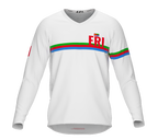 MTB BMX Cycling Jersey Long Sleeve Code Eritrea White for Men and Women