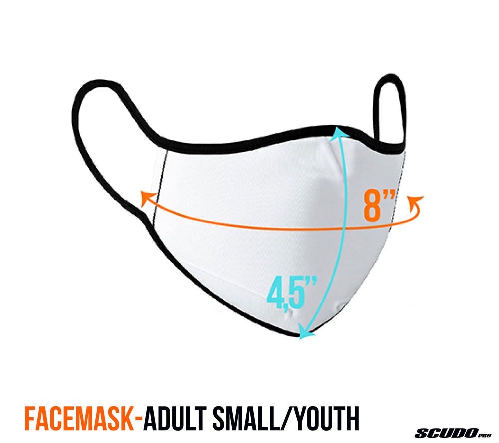 . Face Mask with fluid and moisture resistant fabric. Reusable and Washable for Teens or Small Face