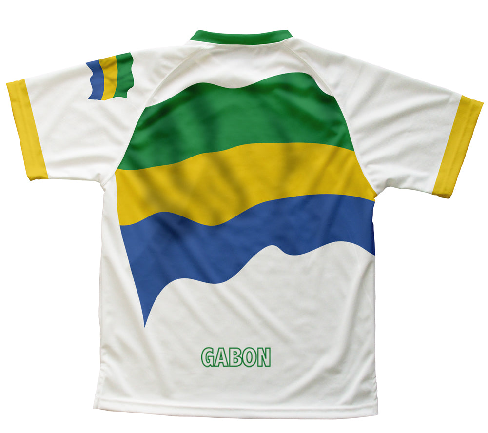 Gabon Flag Technical T-Shirt for Men and Women
