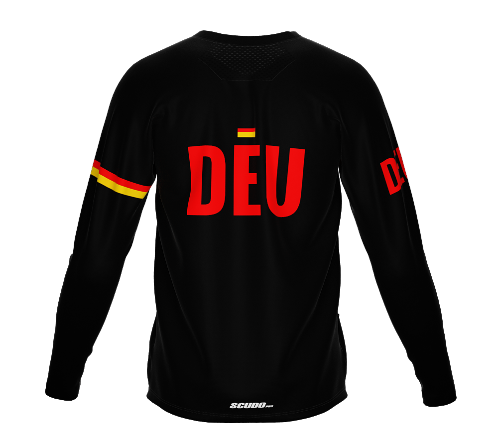 MTB BMX Cycling Jersey Long Sleeve Code Germany Black for Men and Women
