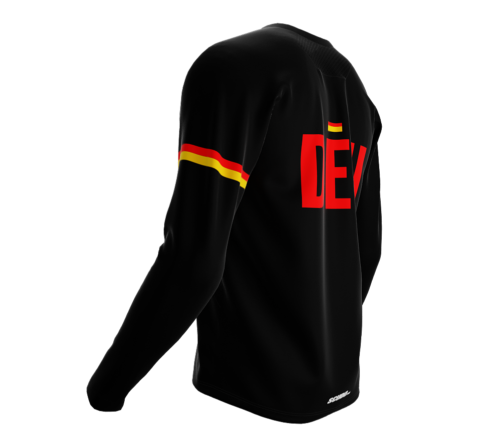 MTB BMX Cycling Jersey Long Sleeve Code Germany Black for Men and Women