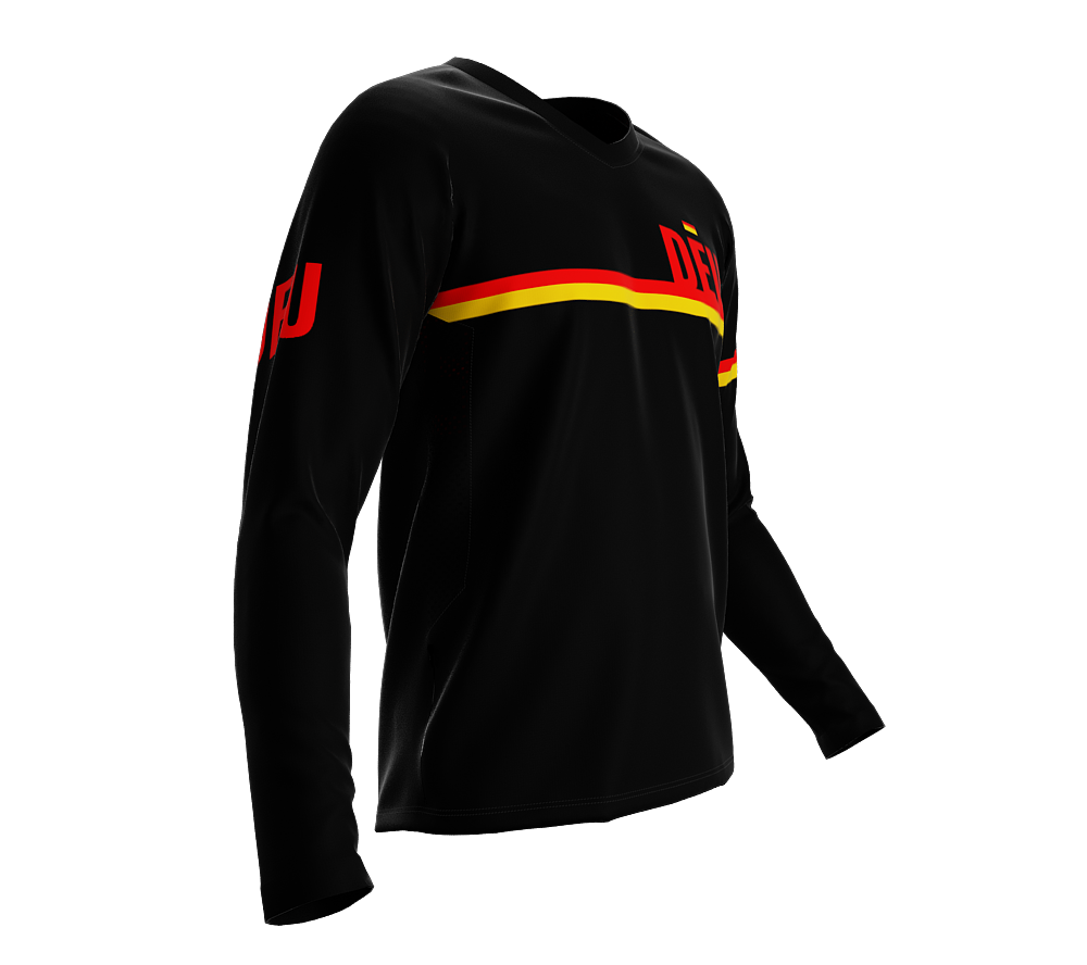 MTB BMX Cycling Jersey Long Sleeve Code Germany Black for Men and Women
