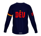 MTB BMX Cycling Jersey Long Sleeve Code Germany Blue for Men and Women