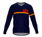 MTB BMX Cycling Jersey Long Sleeve Code Germany Blue for Men and Women