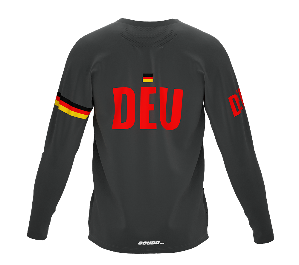 MTB BMX Cycling Jersey Long Sleeve Code Germany Gray for Men and Women