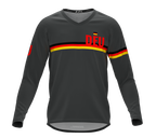MTB BMX Cycling Jersey Long Sleeve Code Germany Gray for Men and Women