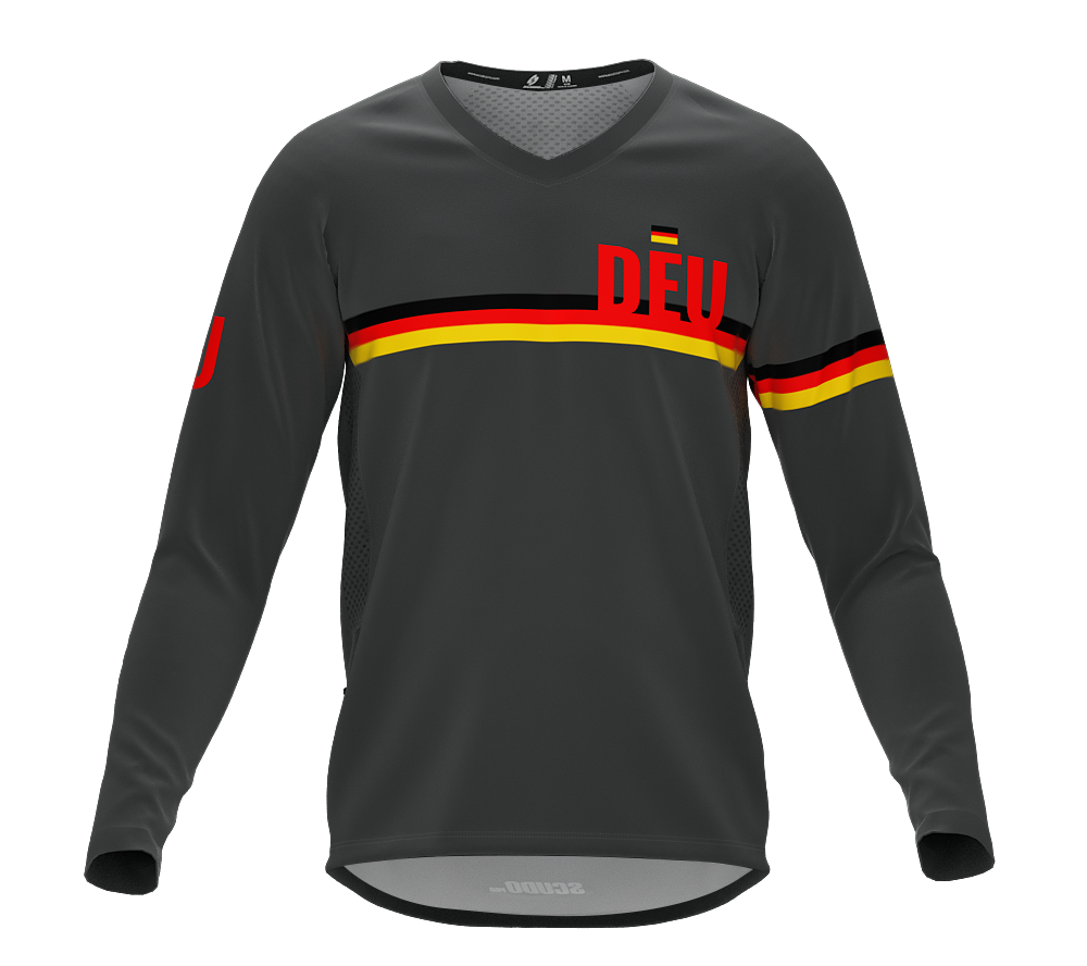 MTB BMX Cycling Jersey Long Sleeve Code Germany Gray for Men and Women